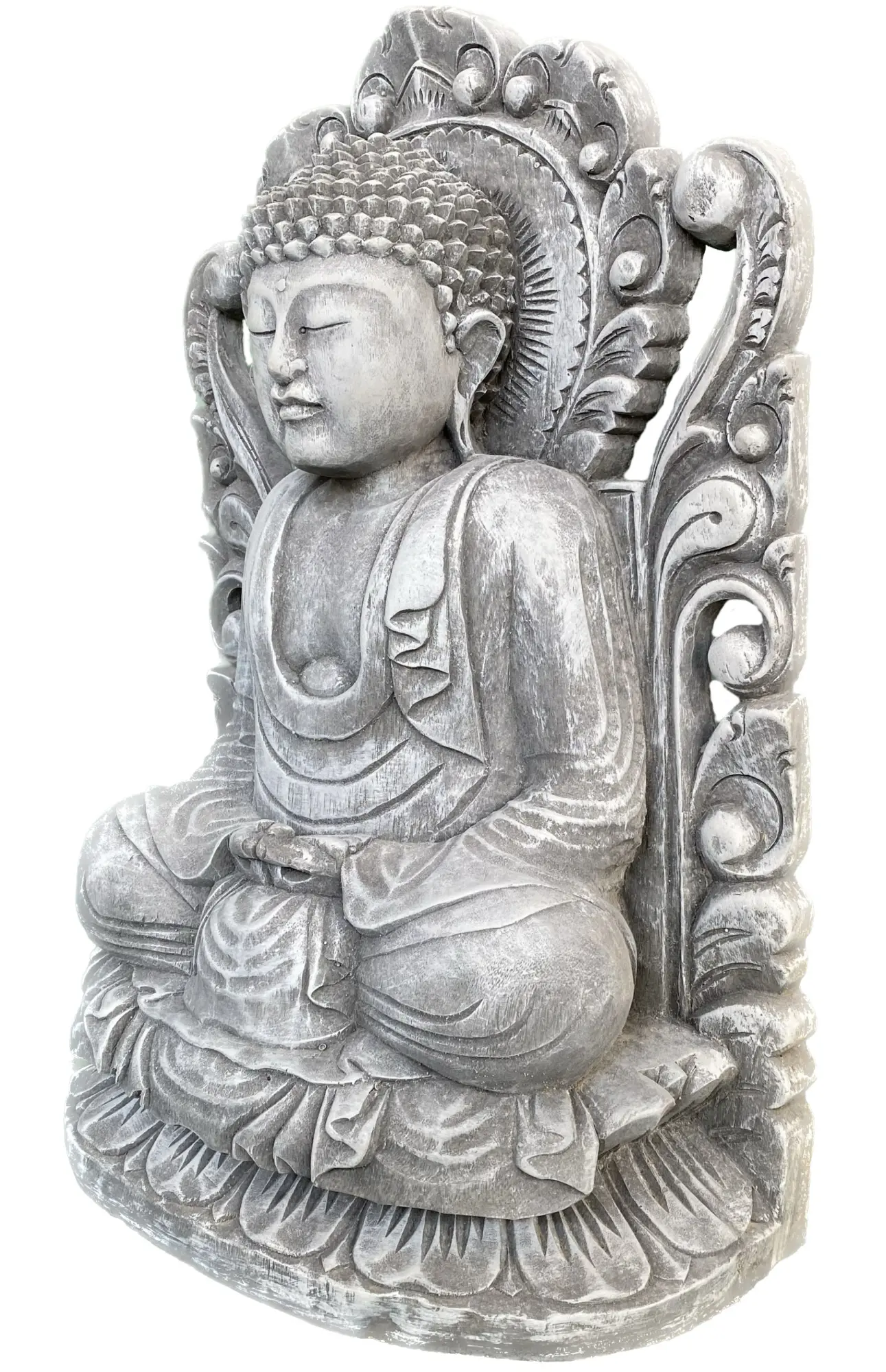  Product image 5 of the product “Bodhi - Buddh, seated in front of relief, 52 cm H | cast stone ”